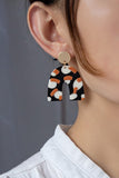 Fall Animal Print arch drop earrings