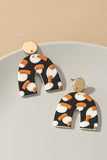 Fall Animal Print arch drop earrings