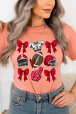 Coquette Football Graphic Tee 20 Colors to choose from!