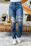 Judy Blue, Christine, High Contrast Slim Bootcut Destroyed Jeans