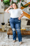 Judy Blue, Christine, High Contrast Slim Bootcut Destroyed Jeans