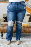 Judy Blue, Christine, High Contrast Slim Bootcut Destroyed Jeans