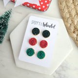 Classic Christmas Druzy Stud Trio