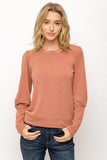 Sunset Rose Puff Sleeve Pullover Top