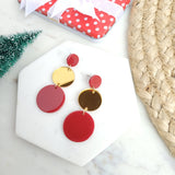Addison Cranberry and Gold Earrings