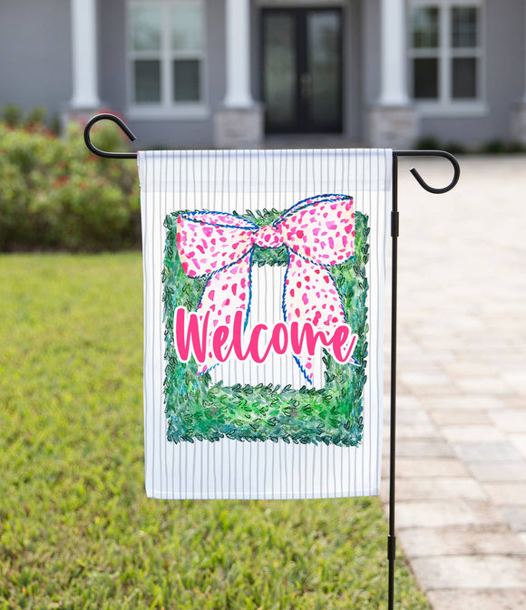 Welcome Wreath Garden Flag