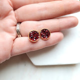Merlot Druzy Studs