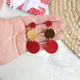 Addison Cranberry and Gold Earrings