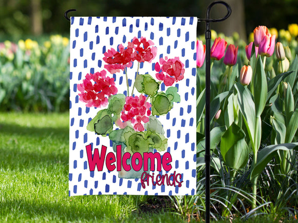 Geranium Garden Flag