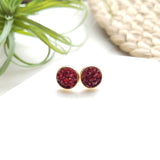 Merlot Druzy Studs