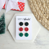 Classic Christmas Druzy Stud Trio