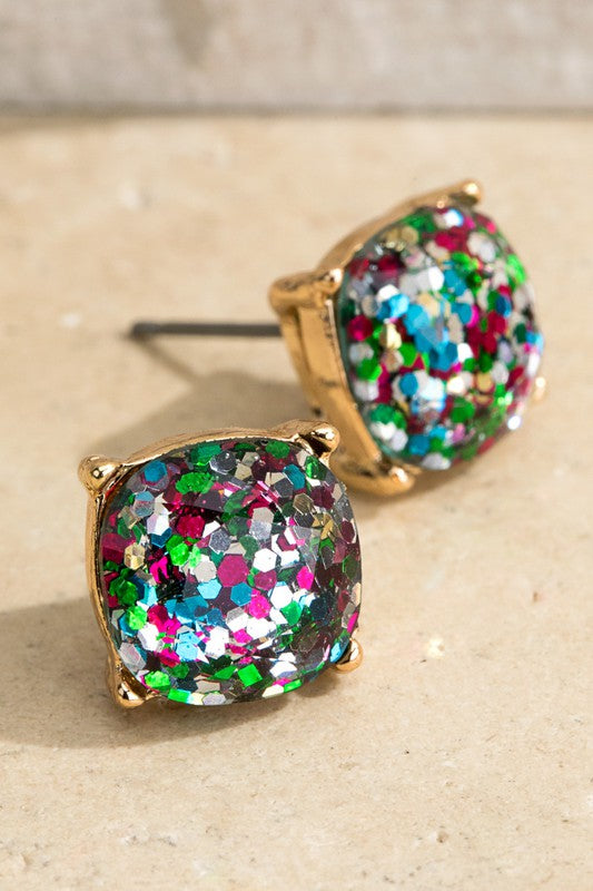 Glitter Stud Earrings