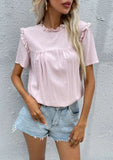 Pink Ruffle Detail Top