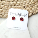 Merlot Druzy Studs