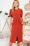 Tie Front/Back Midi Dress