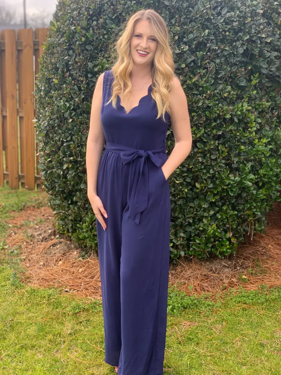 Oh So Classy Navy Jumpsuit