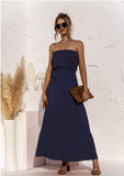 Navy Strapless Summer Maxi