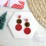Addison Cranberry and Gold Earrings