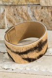 Tiger Print Leather Magnetic Bracelet