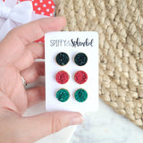 Classic Christmas Druzy Stud Trio