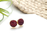 Merlot Druzy Studs