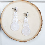 Glitzy Snowman Earrings