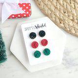 Classic Christmas Druzy Stud Trio