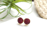 Merlot Druzy Studs