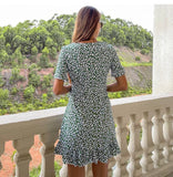 Floral Ruffle Hem Wrap Dress