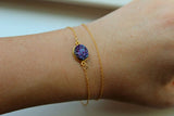 Purple Druzy Stone Bracelet
