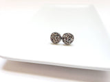Gunmetal Druzy Stud Earrings
