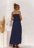 Navy Strapless Summer Maxi