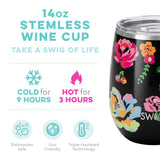 Swig Fleur Noir 14oz Stemless Cup
